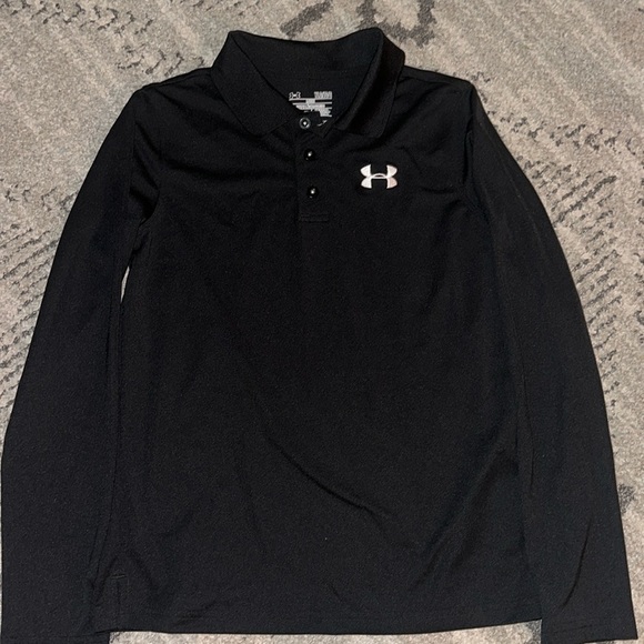 Under Armour Other - Under Armour Boys Black Long Sleeve Polo YL